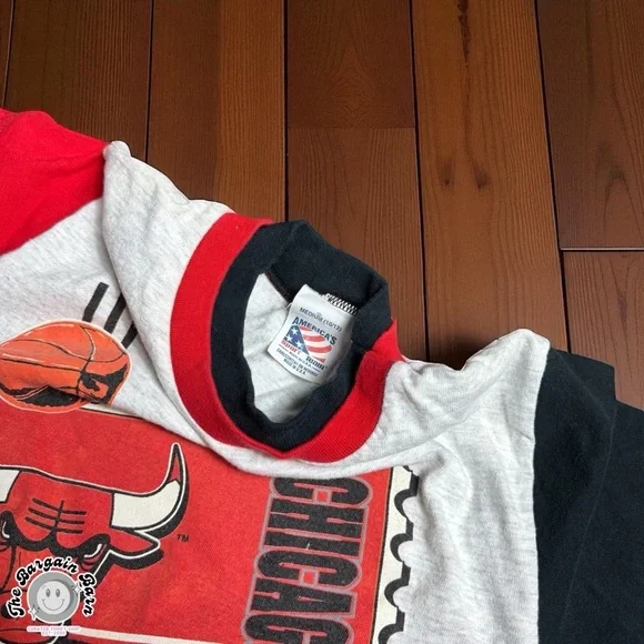 Vintage 90s Chicago Bulls Youth Ringer T-Shirt (10/12) Made in USA – AST - Picture 3 of 4